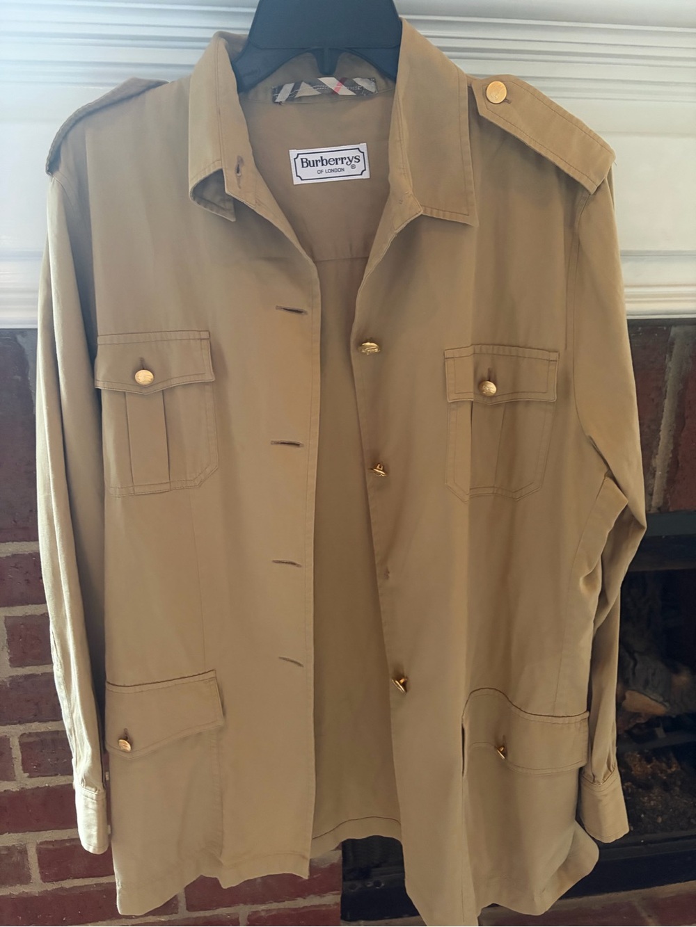 Authentic Burberrys Tan Trench Jacket with Signature Check Trim